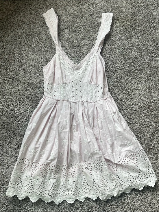LoveShackFancy Dresses & Skirts - LoveShackFancy Pale Pink Eyelet Cotton Mini Dress